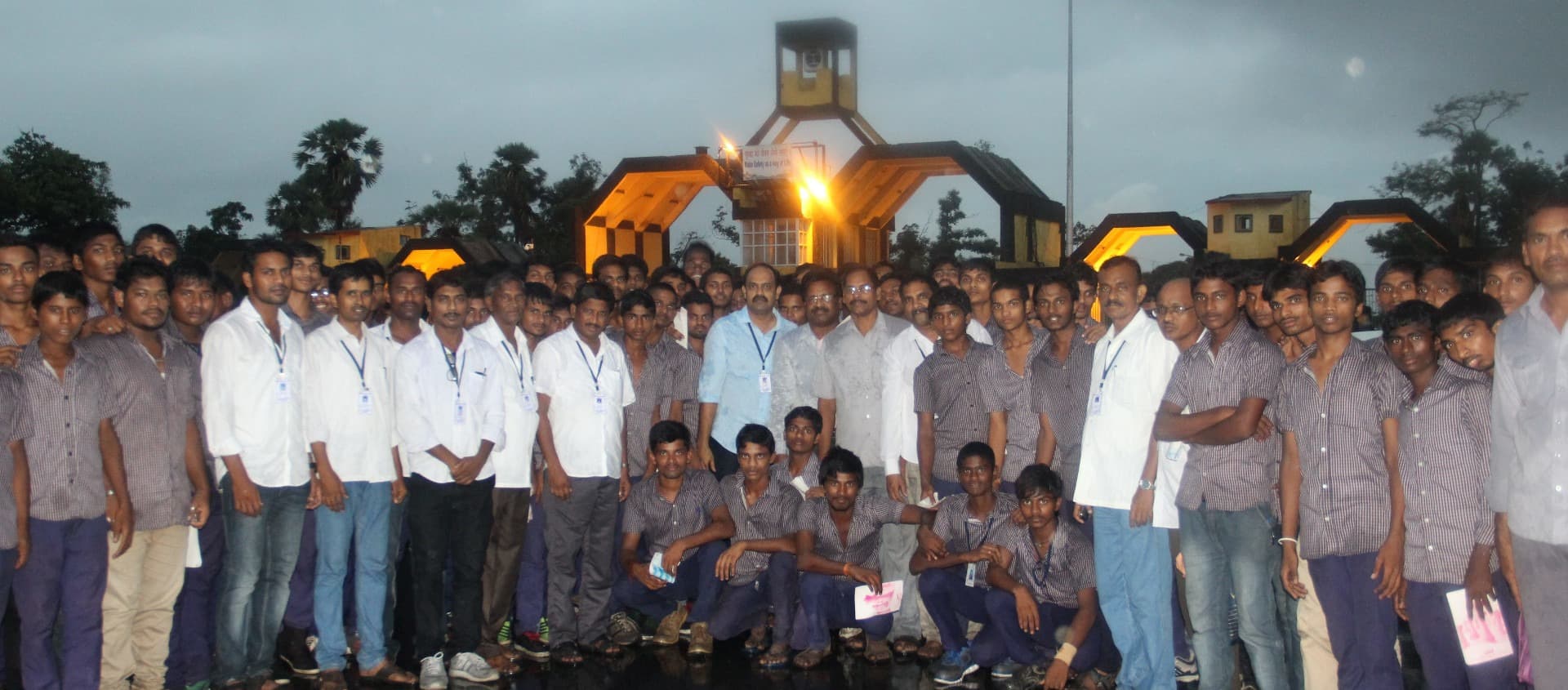 Sri Sai ITI trainees on an industrial visit to a steel plant